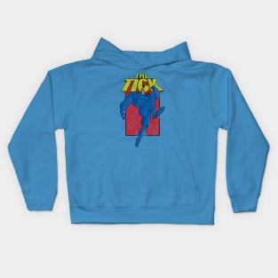 Distressed the tick cartoon Kids Hoodie